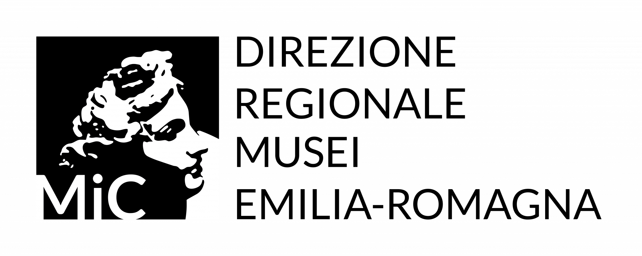 Logo Ministero dei Beni Culturali in bianco e nero, si legge: Direzione Regionale Musei Emilia - Romagna